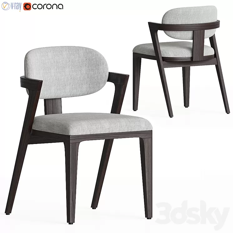 Westelm Adam Court Upholstered Dining Chair 3D Model