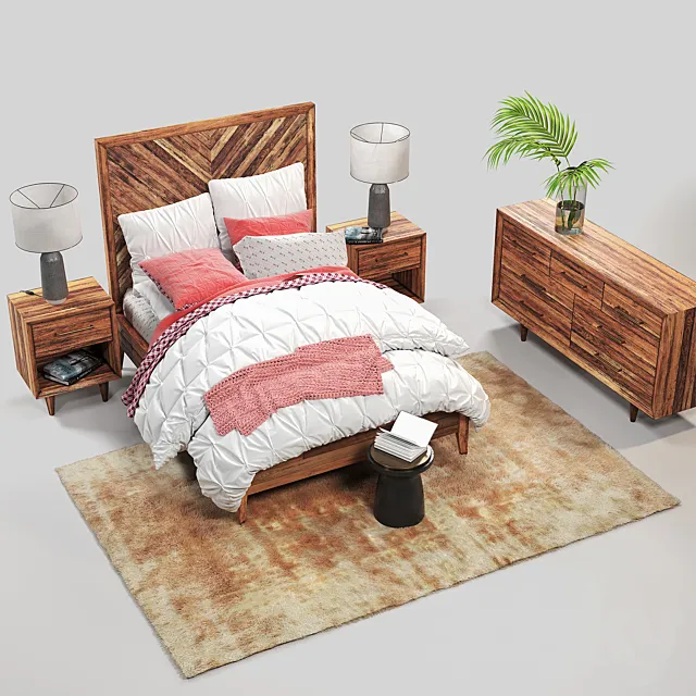 westelm Alexa Bed Set 3DModel