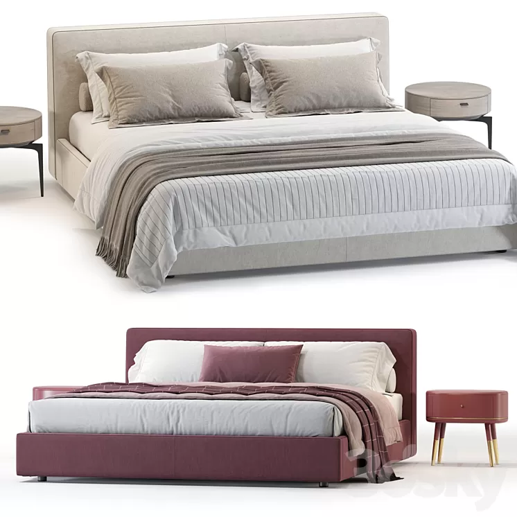 Westelm Curved Bed 3D Model Free