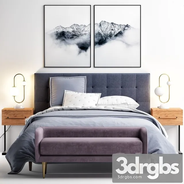 Westelm Grid Tufted Upholstered 3D Model Free