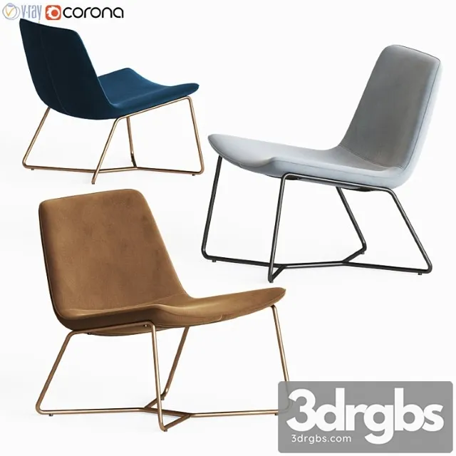 Westelm slope lounge chair 3D Model Free