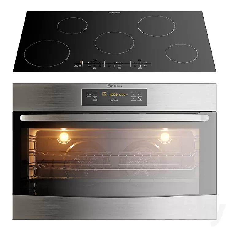 Westinghouse HI954BA WVEP916SB oven and hob (900mm) 3D Model