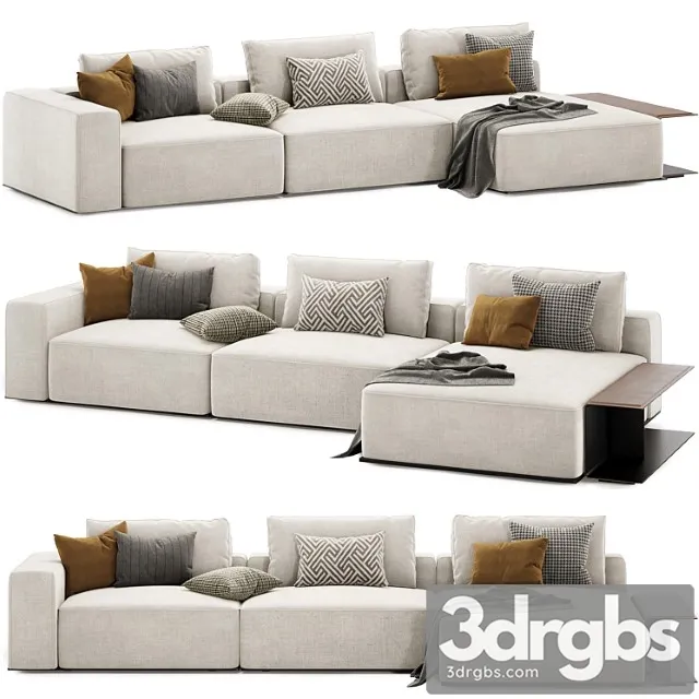 Westside modular sofa with side table by poliform