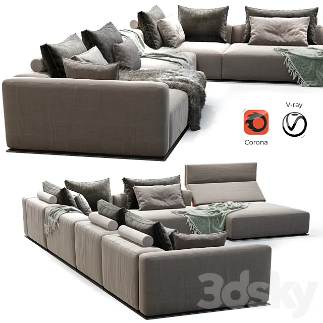 Westside Sofa Poliform 3D Model