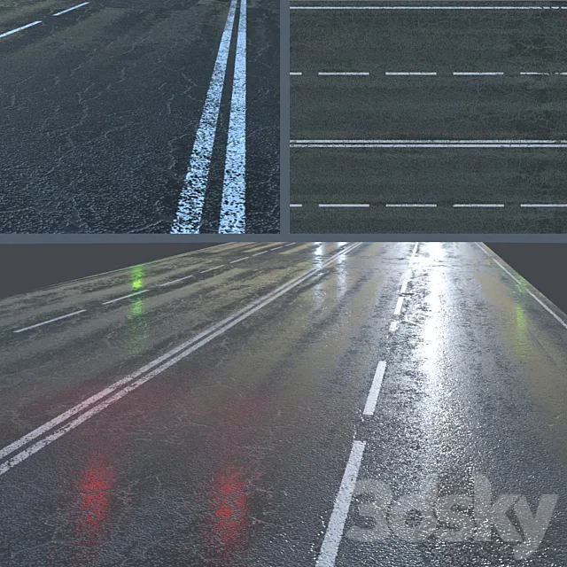 Wet asphalt 3DModel