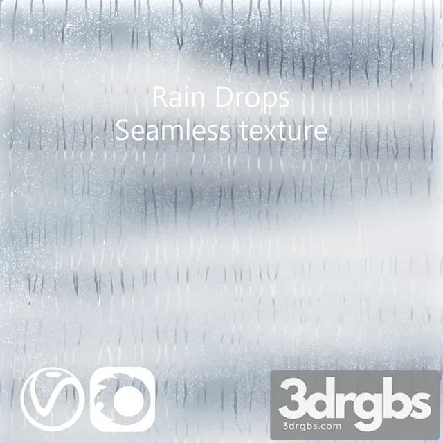 Wet glass - drops in the rain 2 3D Model Free