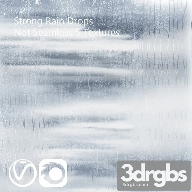 Wet glass - drops in the rain 3D Model Free