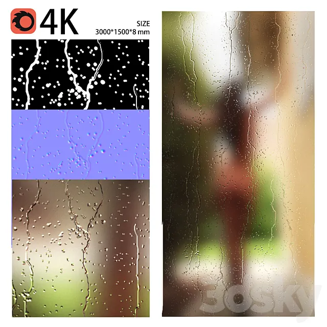 Wet misted glass 3DModel