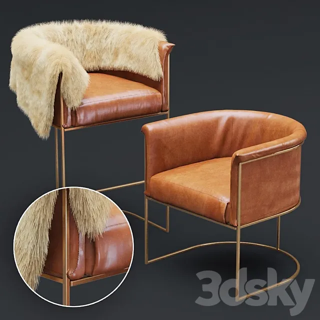 Wexler Barrel Back -armchair & bar stool-set02 3DModel
