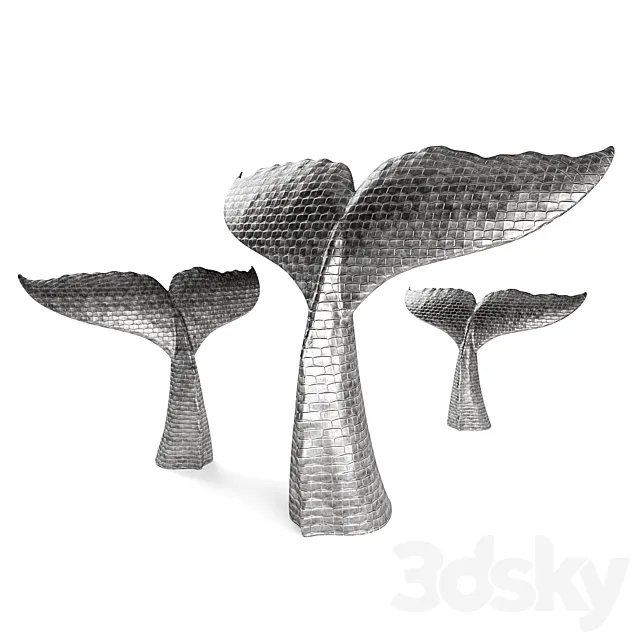 Whale tail sculpture 3DModel