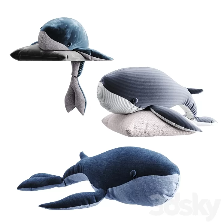 Whale_toy_set 3D Model