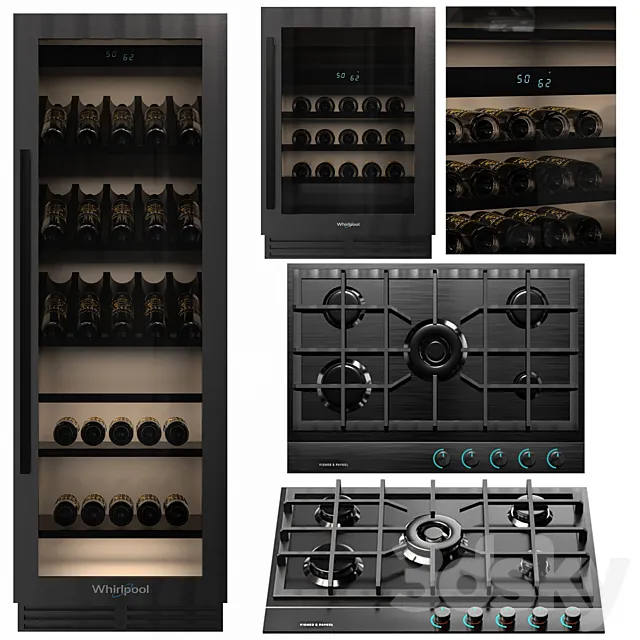 WHIRLPOOL AND FISHER&PAYKEL KITCHEN APPLIANCE SET NO4 3D Model