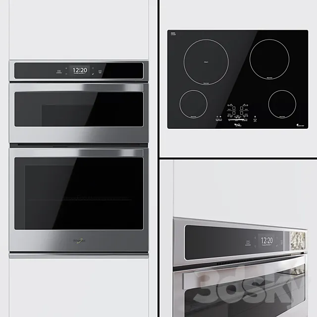Whirpool - Combined oven WOC97EC0HZ and hob GCI3061XB 3DModel