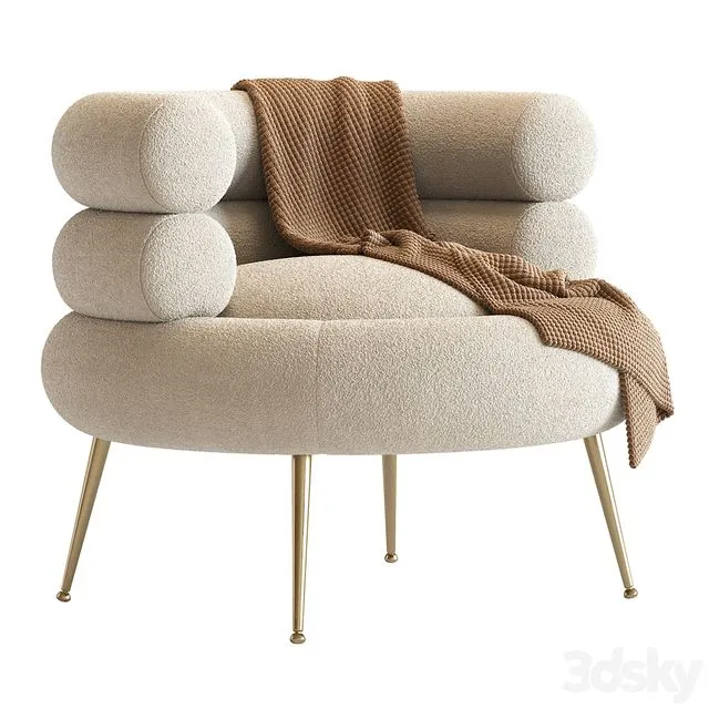 White Barrel Lounge Chair 3D Model