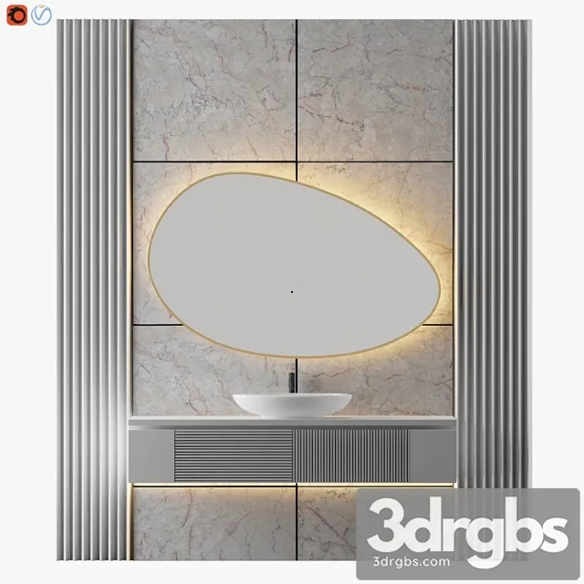 White Bathroom 02 3D Model Free