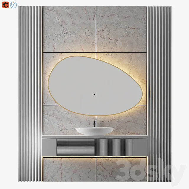 White Bathroom 02 3DModel