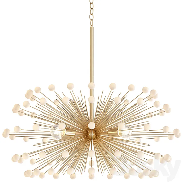 White Beaded Urchin Chandelier Sputnik 3DModel