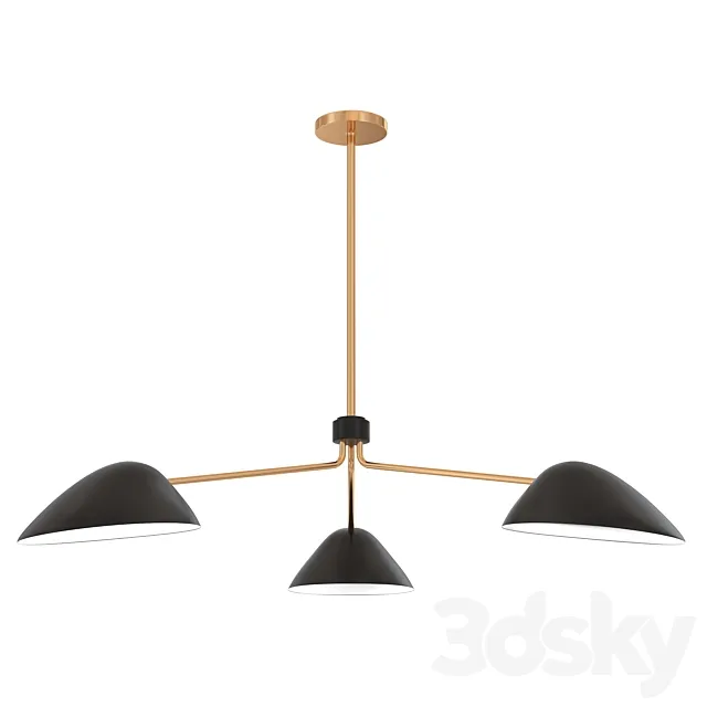 White Candelabra Modern Pendant Lamp Mid Century 3D Model