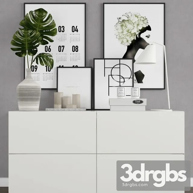 White Chest Of Drawer 3D Model Free