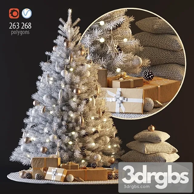 White Christmas Tree 1 3D Model Free