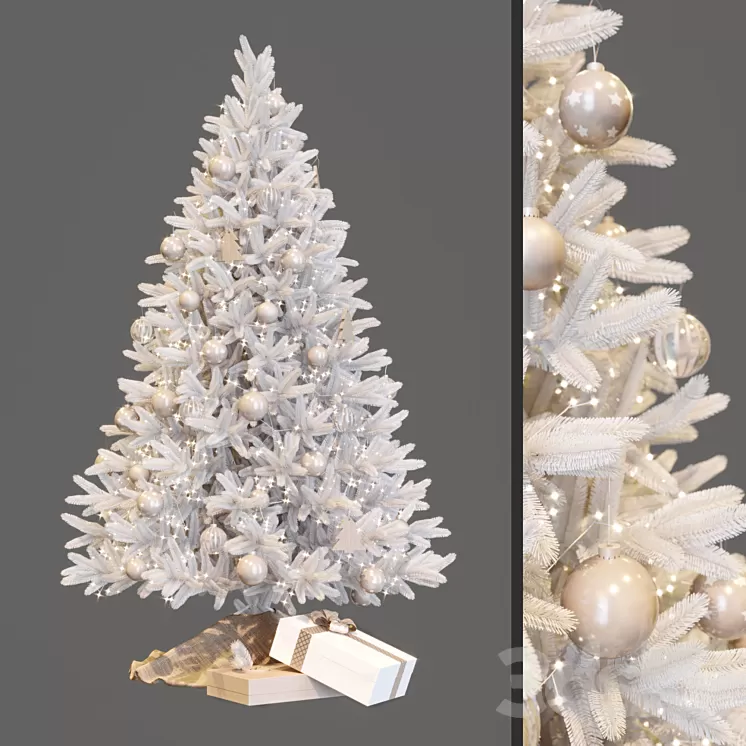 White christmas tree 3D Model