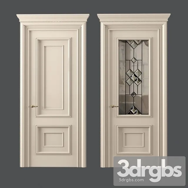 White Classic Door 2 3D Model Free