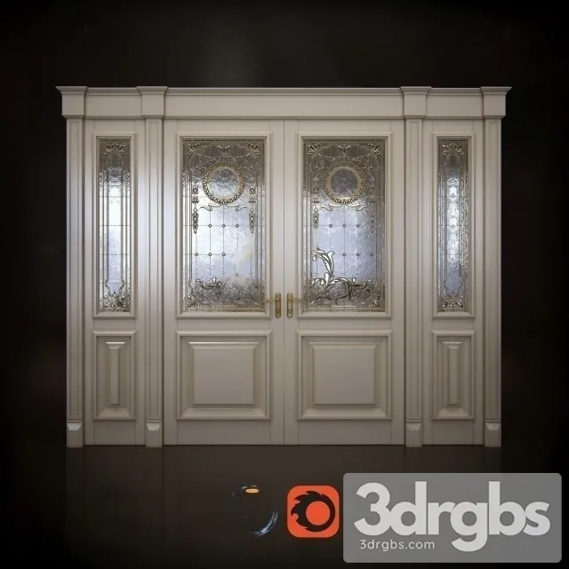 White Classic Door 3D Model Free