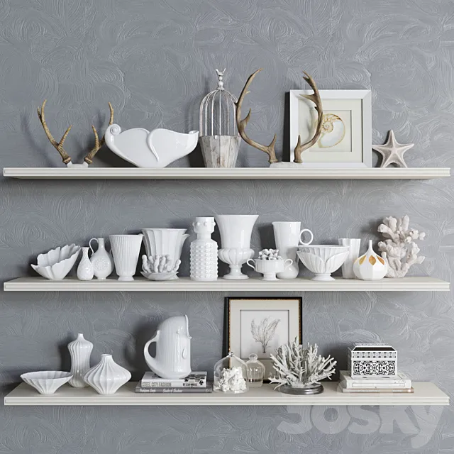 White decoration set 3DModel