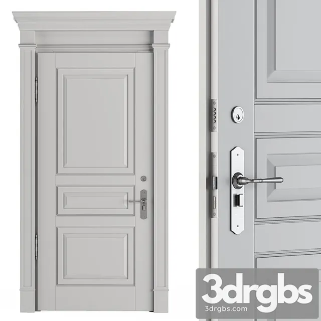 White Front Classic Door Set 37 3D Model Free