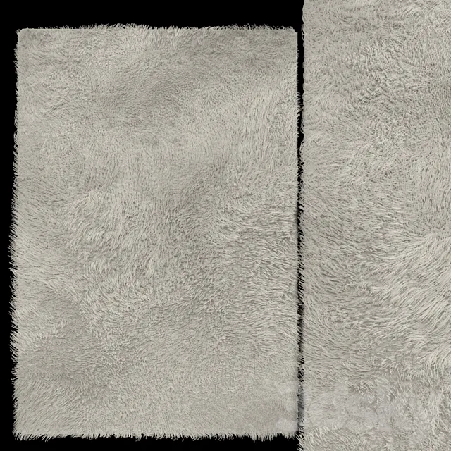 White fur rug 3D Model