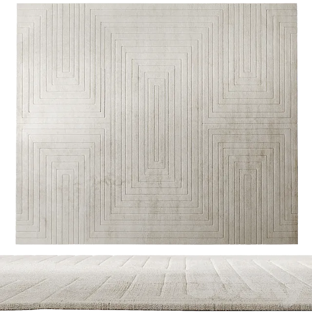 White Garden Rug by Rug'Society 3D Model