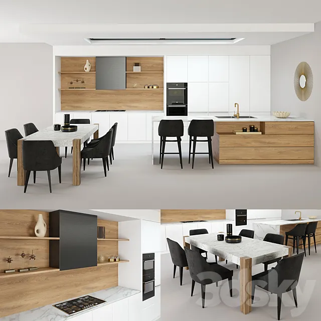 white kitchen 3D Model