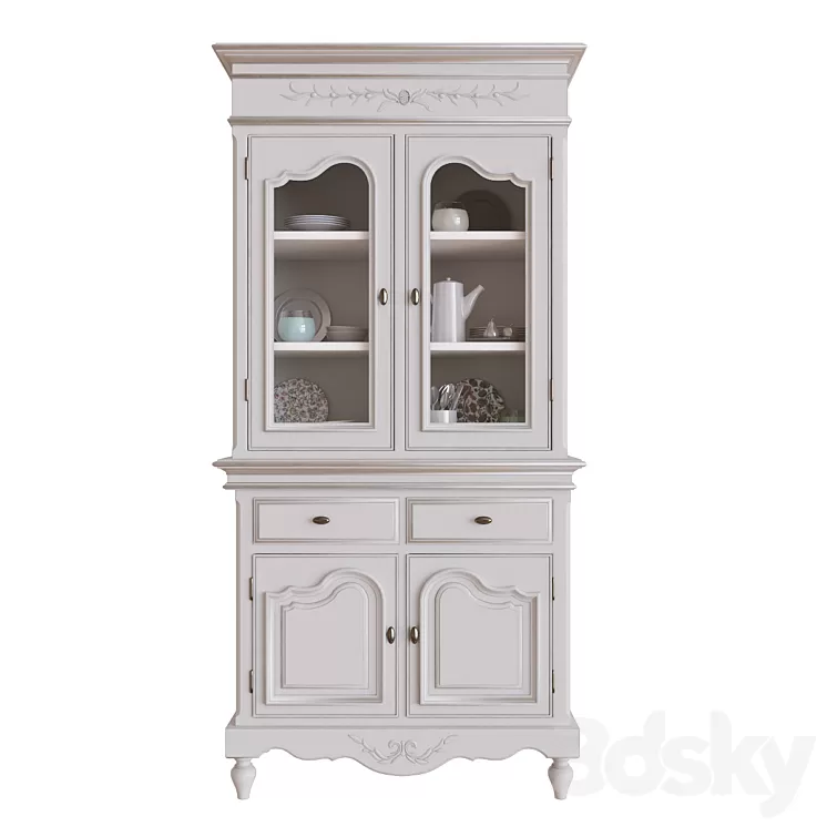 White kitchen cupboard 3D Model
