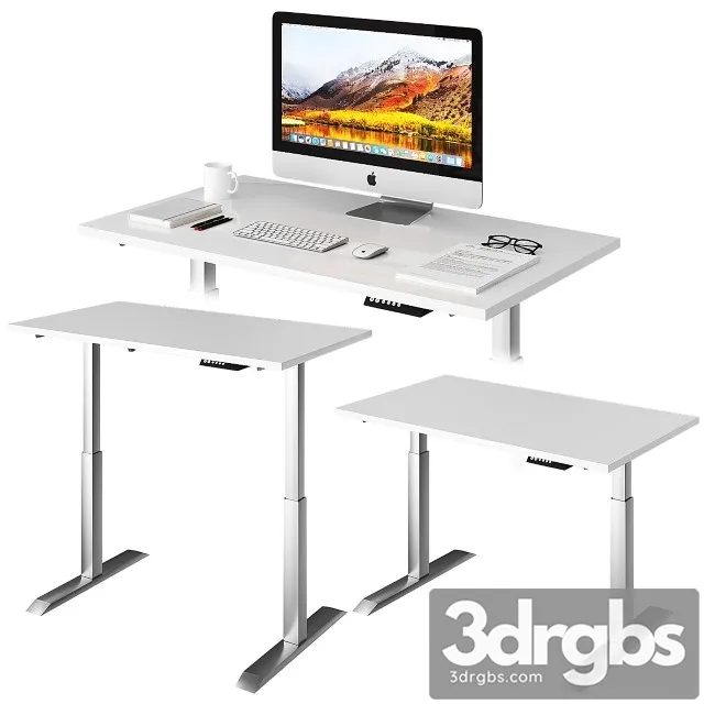 White Lift Desk 3D Model Free