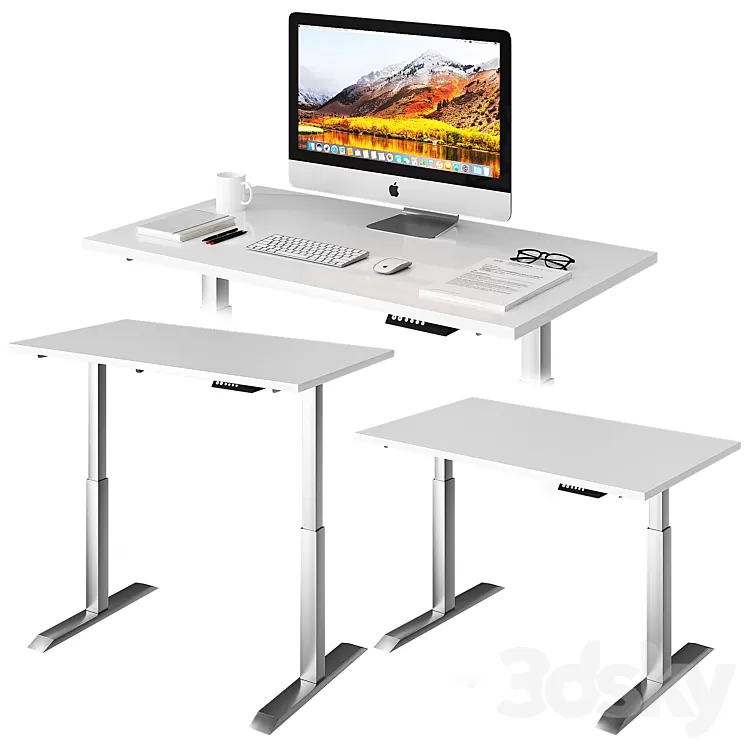 White Lift Desk 3D Model