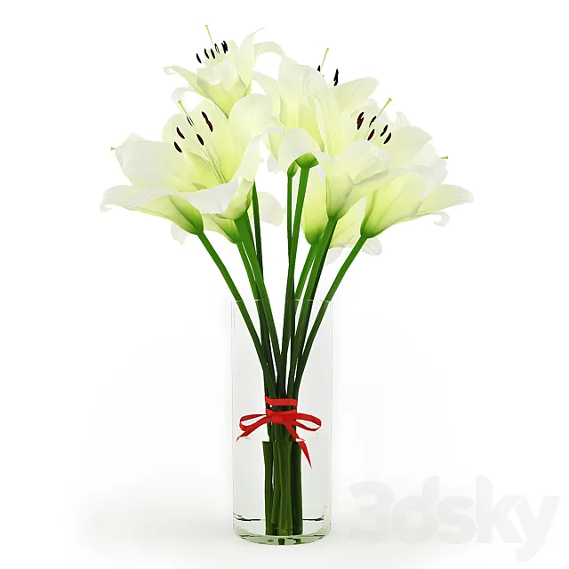 White Lilies 3D Model