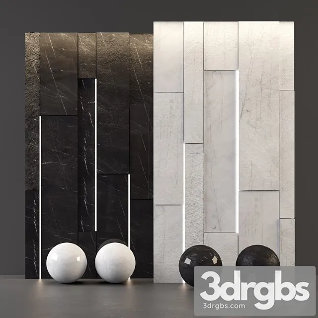 White marble and black marble 3D Model Free