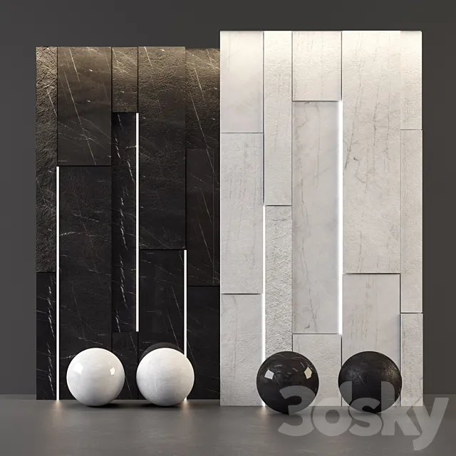 White Marble and Black Marble 3DModel