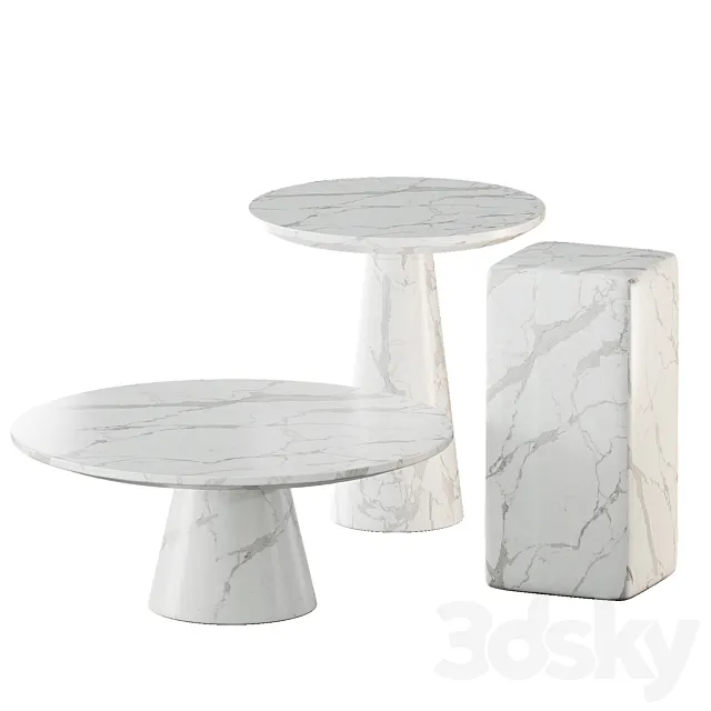 White marble tables set | Pols Potten Free Download