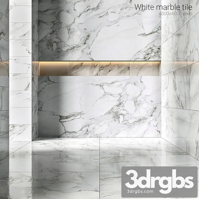 White marble tiles 3D Model Free