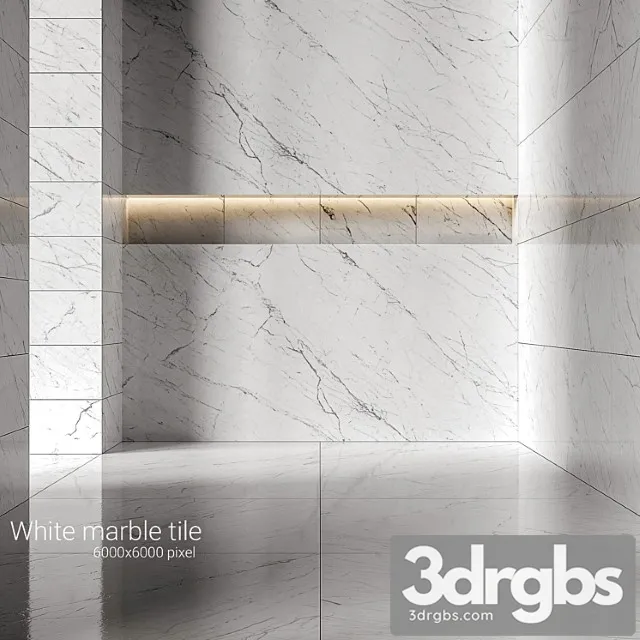 White Marble Tiles 5 3D Model Free