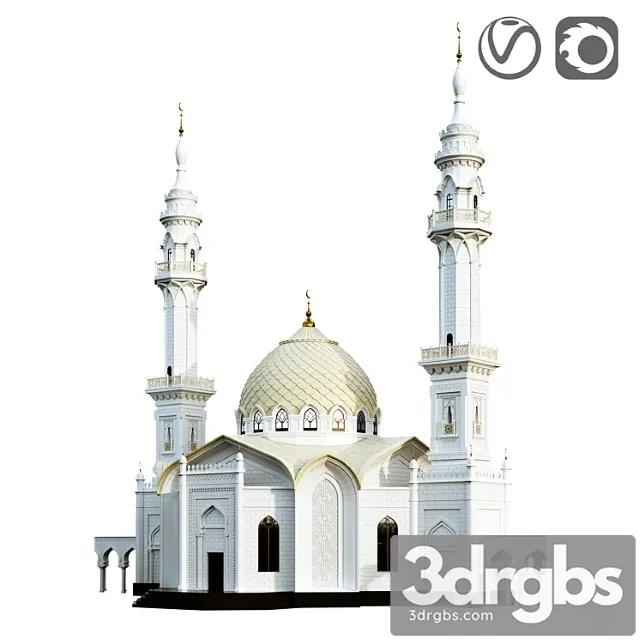 White mosque 3D Model Free