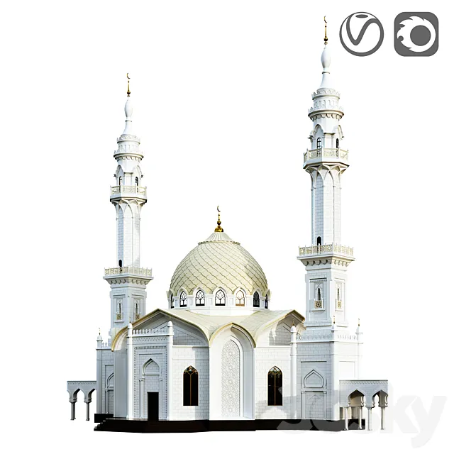White mosque 3D Model