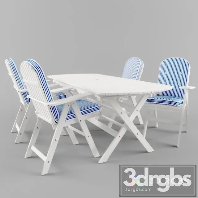 White Outdoor Funiture 3D Model Free