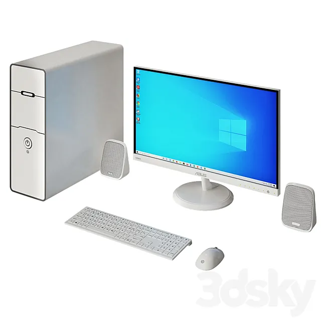 White PC Asus 3DModel