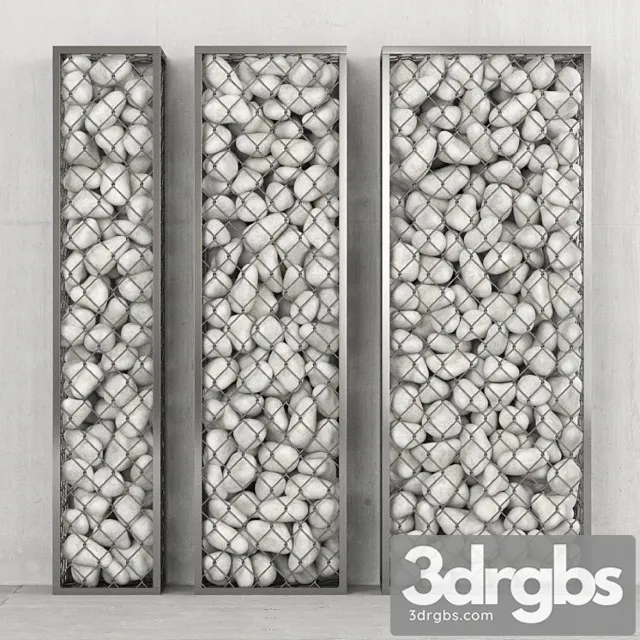 White pebble gabions 3D Model Free