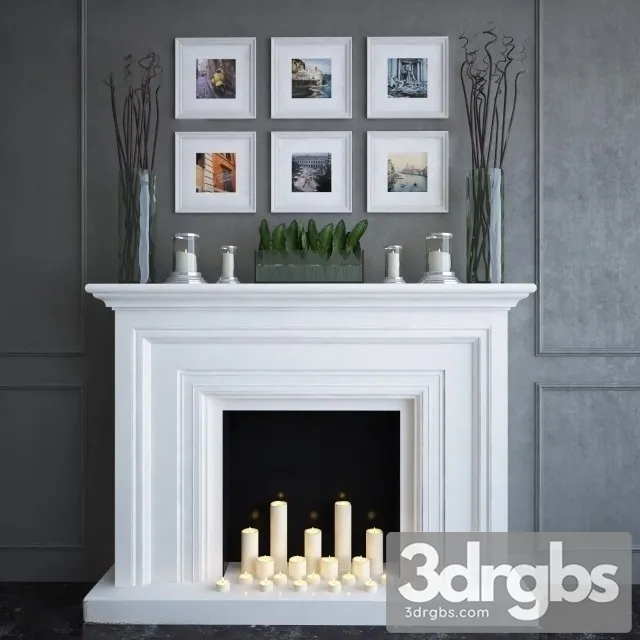 White Plaster Fireplace Free Download