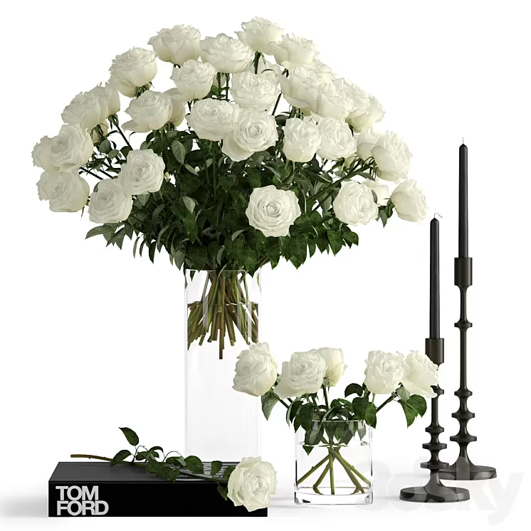 White roses 3D Model