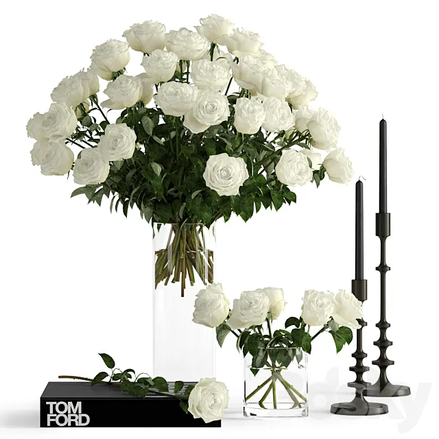 White roses 3DModel