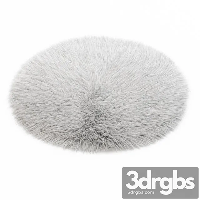 White round carpet fur 3D Model Free